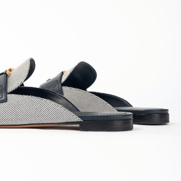 Louis Vuitton LV Mare White & Navy Open Back Loafers - Picture 9 of 11